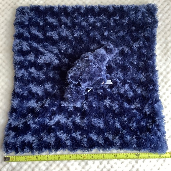 Blankets and Beyond Blue Plush Bear Lovey Security Blanket Stuffed Animal Toy - Picture 5 of 9